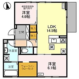 Vier Casa B 3階2LDKの間取り