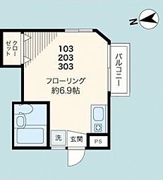 TCRE早稲田 ワンルームの間取図画像