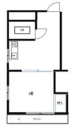 旭日ビル 1DKの間取図画像