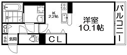 リヴェール香里園 ワンルームの間取図画像