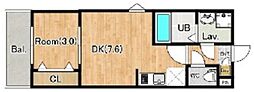 (仮称)ジーメゾン大宮今羽町 1DKの間取図画像