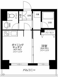 アプレパークス道灌山通 1DKの間取図画像