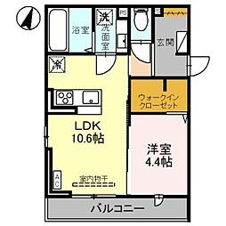 （仮）D-ROOM本馬越 3階1LDKの間取り