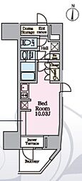 リビオメゾン東陽町ヒュッテ ワンルームの間取図画像