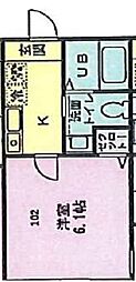 グランデュオ 1Kの間取図画像