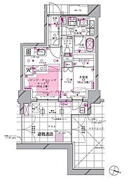 ディアナコート目黒 1LDKの間取図画像