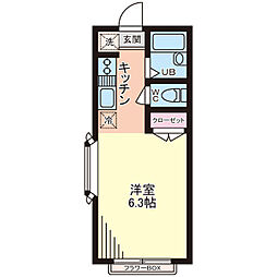 エステートピアタナベ ワンルームの間取図画像