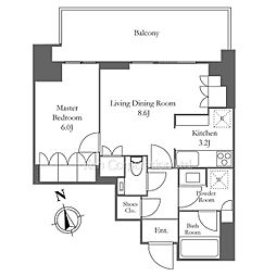 麻布台ヒルズガーデンプラザB 1LDKの間取図画像