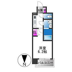 エスリード大阪イーストエッジ 1Kの間取図画像