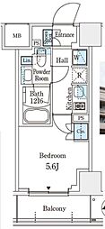 PARKAXIS横浜阪東橋 1Kの間取図画像