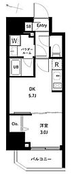 アーバンパーク川口幸町 1DKの間取図画像
