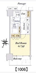 アクシルコート日本橋本町 1Kの間取図画像