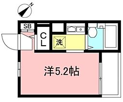 スターホームズ三ッ境7 ワンルームの間取図画像