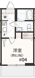 アザーレ・クオン本厚木 1Kの間取図画像