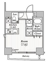 ブランシエル三田 ワンルームの間取図画像