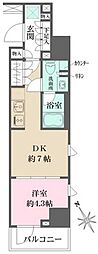 ルフォンプログレス四谷 1DKの間取図画像