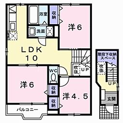 フォンテーヌ北館 3LDKの間取図画像