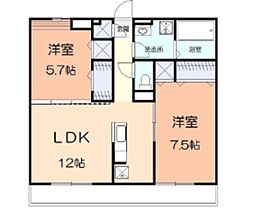 ヴェルドミール伍番館 2LDKの間取図画像