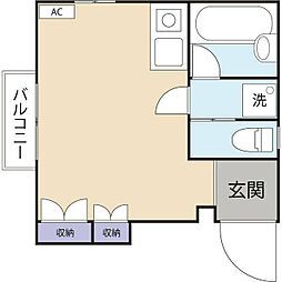 ロイヤルクロス ワンルームの間取図画像