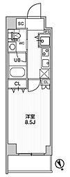 STAGEFIRST浅草橋4 1Kの間取図画像