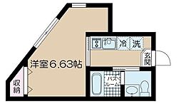 B・キャッスル上板橋 1Kの間取図画像