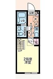 エバーグラス本厚木 1Kの間取図画像