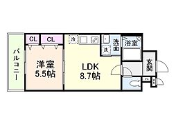 リアン富木 2階/-