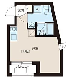 レピュア十条レジデンス ワンルームの間取図画像