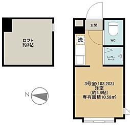 CasaAlba ワンルームの間取図画像
