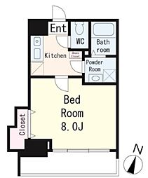 ブリヤン西日暮里 1Kの間取図画像
