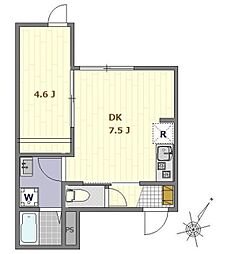 ヴァンガードハイツ上板橋 1DKの間取図画像