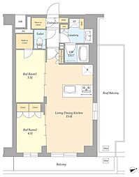 AIFLAT杉並高井戸 2LDKの間取図画像