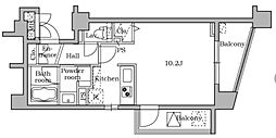 RESIDIA大井町2 ワンルームの間取図画像