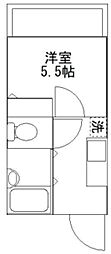 タミーハイツ 1Kの間取図画像