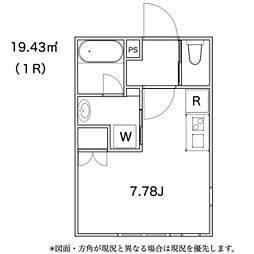 LaLuce 1Kの間取図画像