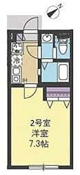 レイズステート鶴見 1Kの間取図画像