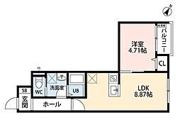 立川セイワレジデンスIII 1LDKの間取図画像