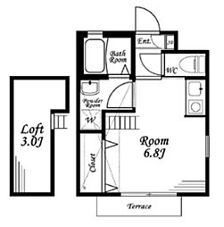 Ohana ワンルームの間取図画像