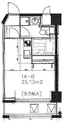 フォレスタ 5階ワンルームの間取り