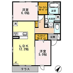 アオーラヌエボ1 2LDKの間取図画像