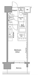 ザ・パークハビオ目黒 ワンルームの間取図画像