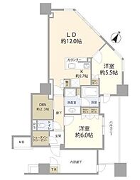ブリリア有明スカイタワー 2SLDKの間取図画像