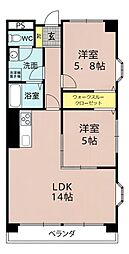 メゾンセレクト 2LDKの間取図画像