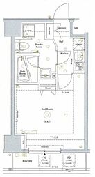 AXAS神楽坂Sta. 3階1Kの間取り