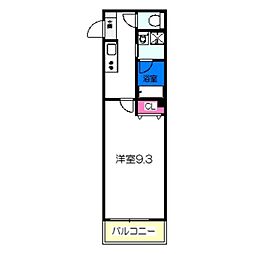 レクラン七道 1Kの間取図画像