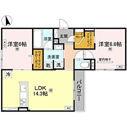 Speciale上住吉 2LDKの間取図画像
