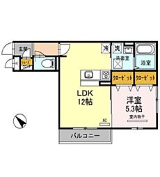 ウィステリアフィレール 1LDKの間取図画像