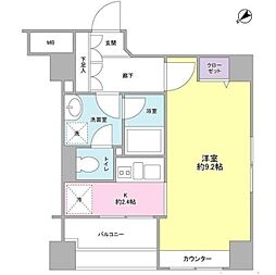 AKレジデンス 1Kの間取図画像