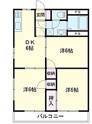 サンシャインミカ 1LDKの間取図画像