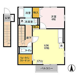 エトワールみなみ野2 1LDKの間取図画像